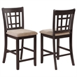 Bowery Hill Wood Espresso Counter Stool Rectangular Lattice Back