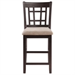 Bowery Hill Wood Espresso Counter Stool Rectangular Lattice Back