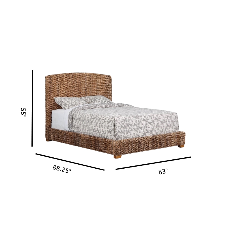 Bowery Hill King Size Panel Bed in Wood in Brown - Easy Assembly