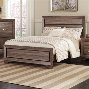 Bowery Hill Queen Panel Bed in Washed Taupe