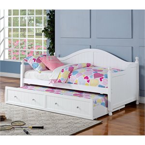 bowery hill twin daybed with trundle in white and crystal