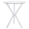 Bowery Hill Glass Top Round Pub Table in Chrome