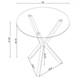 Bowery Hill Glass Top Round Pub Table in Chrome