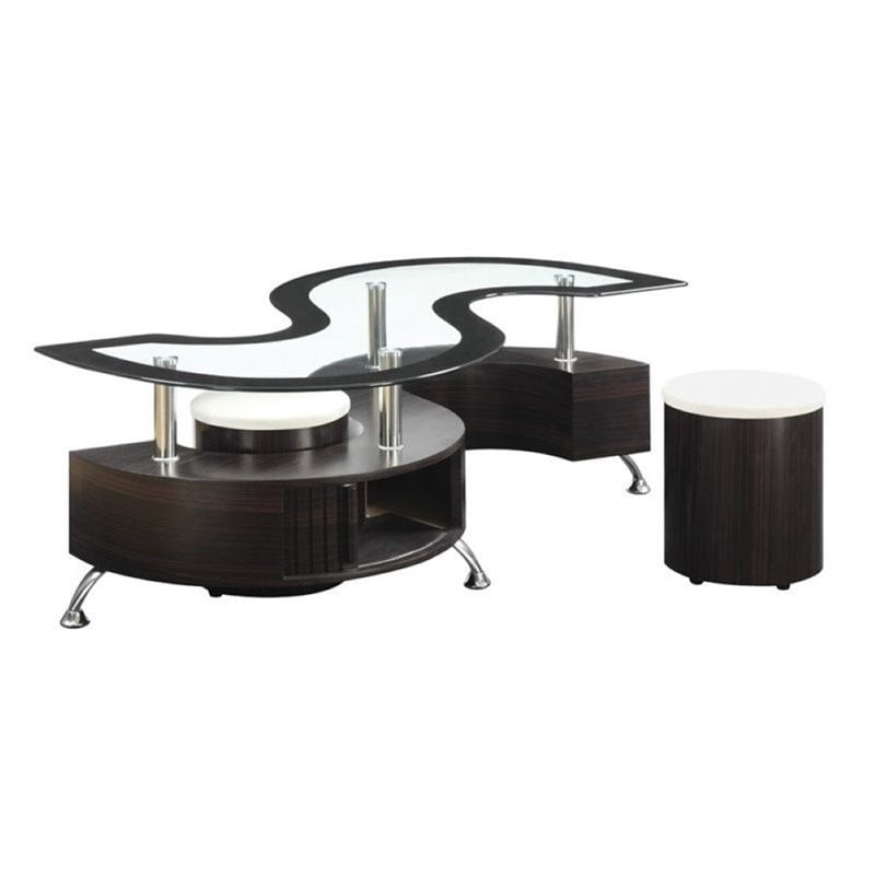 Bowery Hill Coffee Table Set in Cappuccino