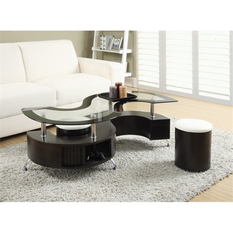Bowery Hill Coffee Table Set in Cappuccino