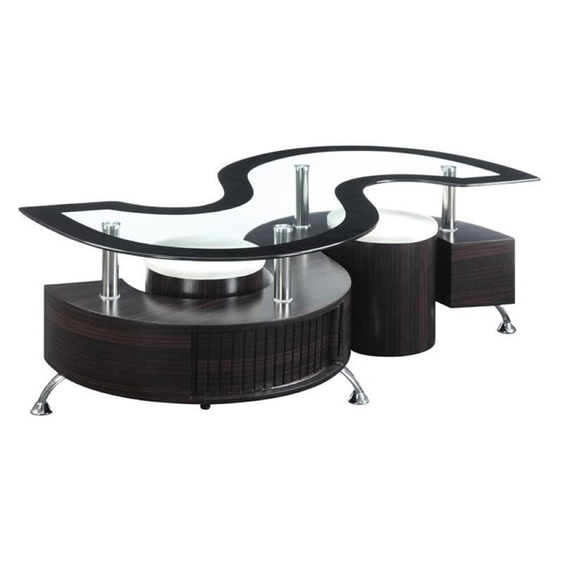 Bowery Hill Coffee Table Set in Cappuccino
