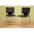 Bowery Hill Leather Dining Chair in Brown (Set of 2)