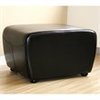 Bowery Hill Leather Ottoman in Black