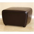 Bowery Hill Leather Ottoman in Dark Brown