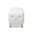 Bowery Hill Faux Leather Tufted Bench in Black