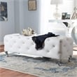 Bowery Hill Faux Leather Tufted Bench in Black