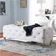 Bowery Hill Faux Leather Tufted Bench in Black