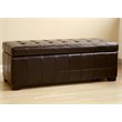 Bowery Hill Leather Dark Brown Storage Bench Ottoman Rectangular Lift-Top 19