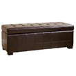 Bowery Hill Leather Dark Brown Storage Bench Ottoman Rectangular Lift-Top 19
