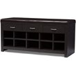 Bowery Hill Shoe Rack Bench in Espresso