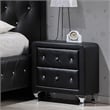 Bowery Hill Faux Leather Nightstand in Black