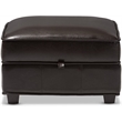 Bowery Hill Faux Leather Storage Ottoman in Dark Brown