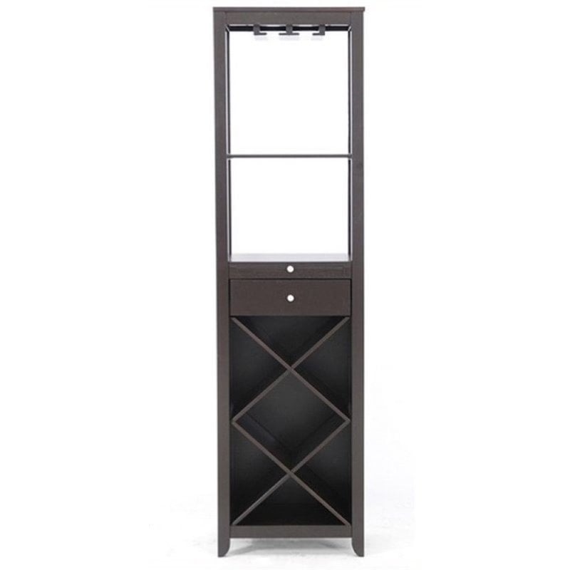 Bowery Hill Wine Tower in Dark Brown