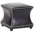 Bowery Hill Leather Ottoman in Dark Brown