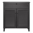 Bowery Hill 4-Shelf Engineered Wood Shoe Storage Cabinet in Espresso