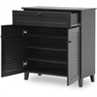 Bowery Hill 4-Shelf Engineered Wood Shoe Storage Cabinet in Espresso