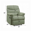 Bowery Hill Microfiber Upholstered Recliner in Sage
