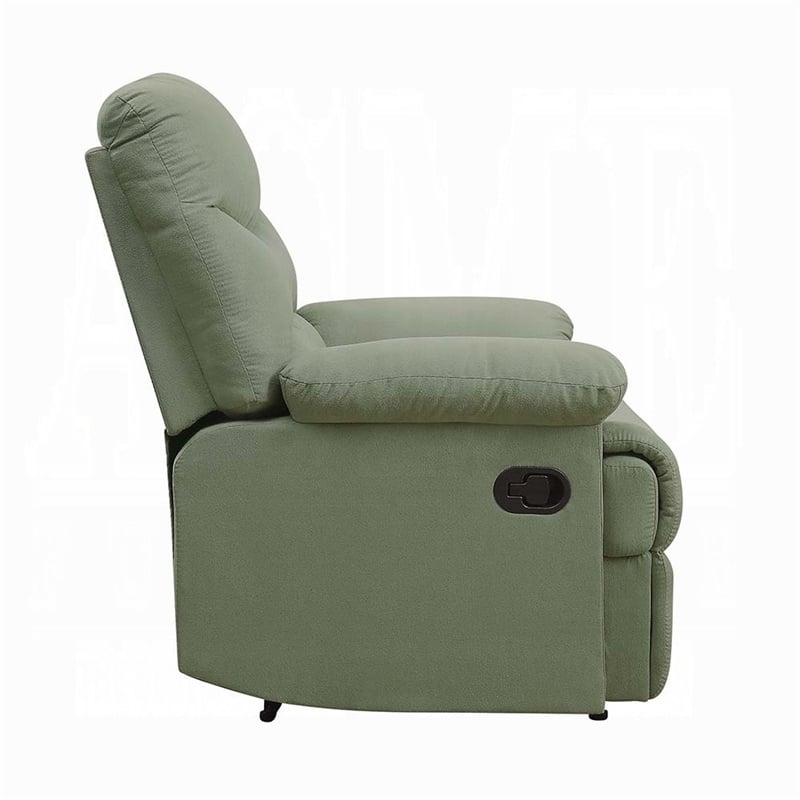 Bowery Hill Microfiber Upholstered Recliner in Sage