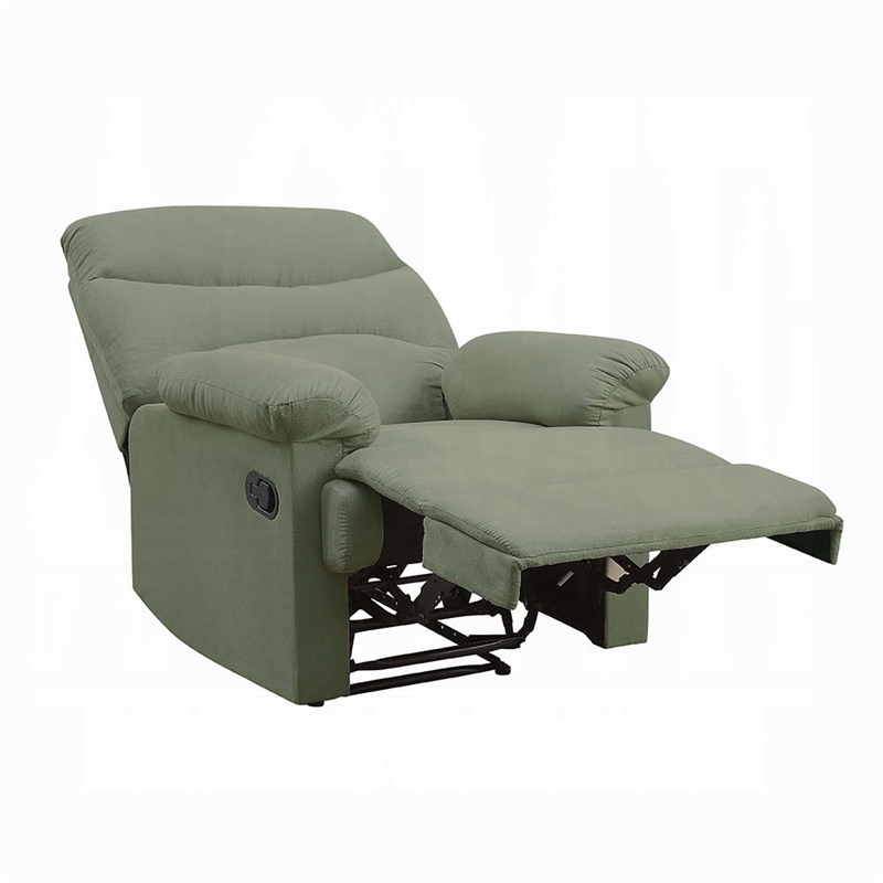 Bowery Hill Microfiber Upholstered Recliner in Sage