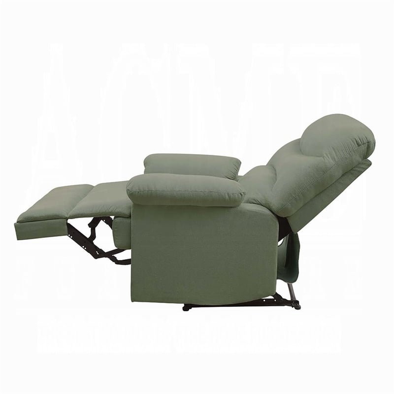 Bowery Hill Microfiber Upholstered Recliner in Sage