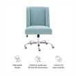 Bowery Hill Transitional Fabric Armless Office Chair in Aqua Blue/Chrome