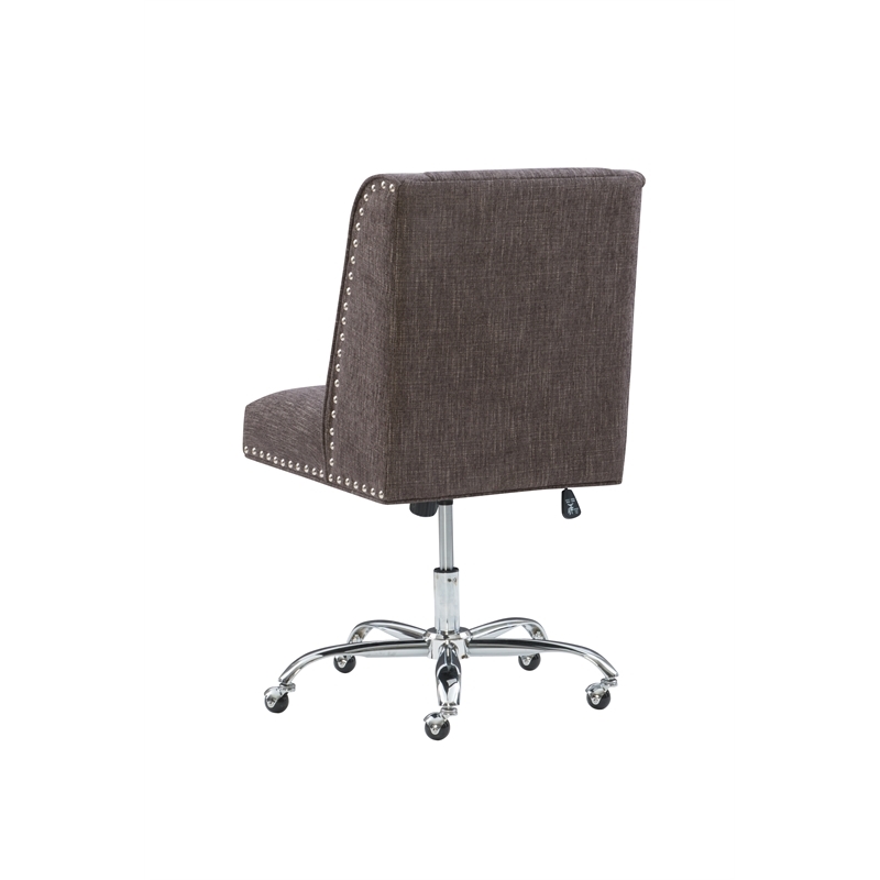 Bowery Hill Transitional Fabric Armless Office Chair in Charcoal Gray