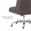 Bowery Hill Transitional Fabric Armless Office Chair in Charcoal Gray