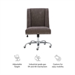 Bowery Hill Transitional Fabric Armless Office Chair in Charcoal Gray