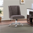 Bowery Hill Transitional Fabric Armless Office Chair in Charcoal Gray