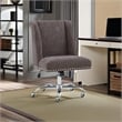 Bowery Hill Transitional Fabric Armless Office Chair in Charcoal Gray