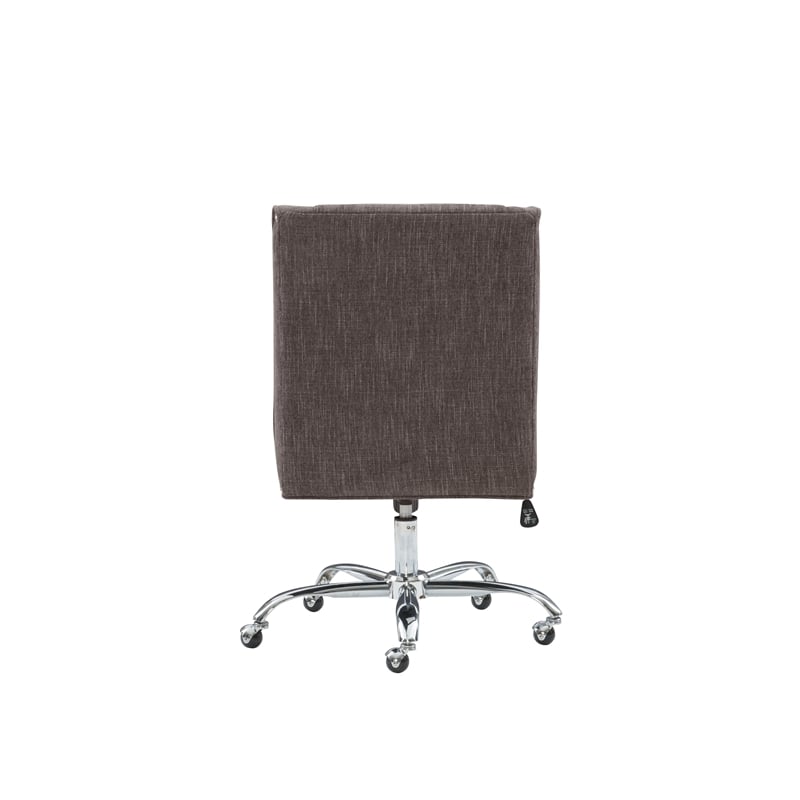 Bowery Hill Transitional Fabric Armless Office Chair in Charcoal Gray