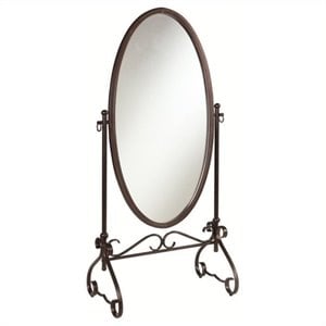 bowery hill metal cheval mirror in antique brown