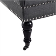 Bowery Hill Transitional Fabric Square Ottoman in Charcoal Gray/Black