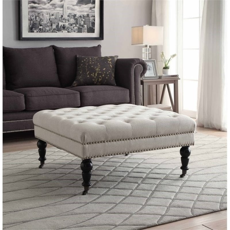 Bowery Hill Square Ottoman in Natural