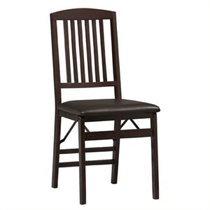 bowery hill mission back vinyl dining chair in espresso (set of 2)