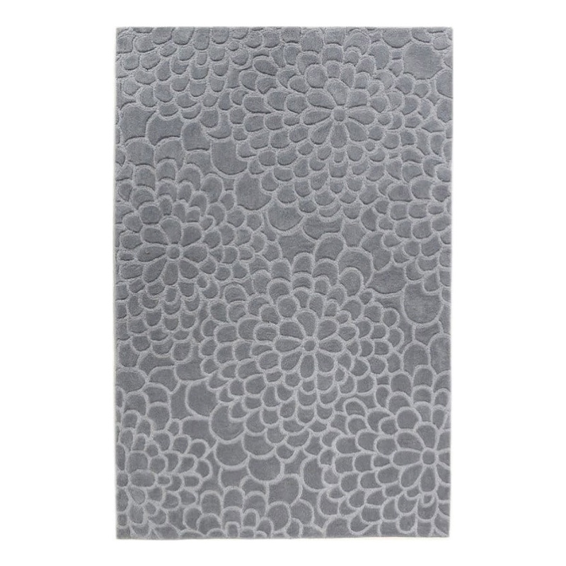 Bowery Hill 96'' x 120'' Transitional Fabric Hand Tufted Rug in Pale Blue