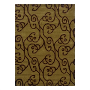 Bowery Hill 96'' x 120'' Transitional Fabric Hand Tufted Rug in Green/Brown