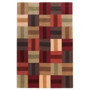 bowery hill 8' x 10' hand tufted rug in burgundy and beige