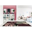 Bowery Hill 96'' x 120'' Transitional Fabric Hand Tufted Rug in Black/Pink/Green