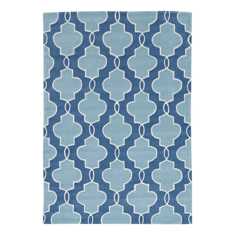 Bowery Hill 96'' x 120'' Transitional Fabric Hand Tufted Rug in Blue