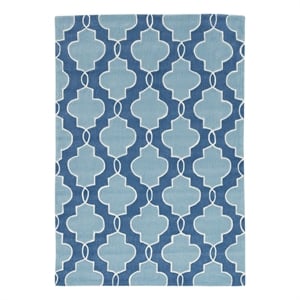 Bowery Hill 96'' x 120'' Transitional Fabric Hand Tufted Rug in Blue