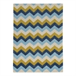 Bowery Hill 96'' x 120'' Transitional Fabric Hand Tufted Rug in Blue/Marigold