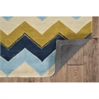 Bowery Hill 96'' x 120'' Transitional Fabric Hand Tufted Rug in Blue/Marigold