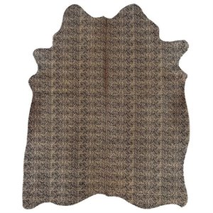 bowery hill hand crafted cow hide rug in beige