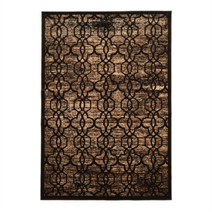 Bowery Hill 96&quot x 123&quot Transitional Fabric Rug in Brown/Beige